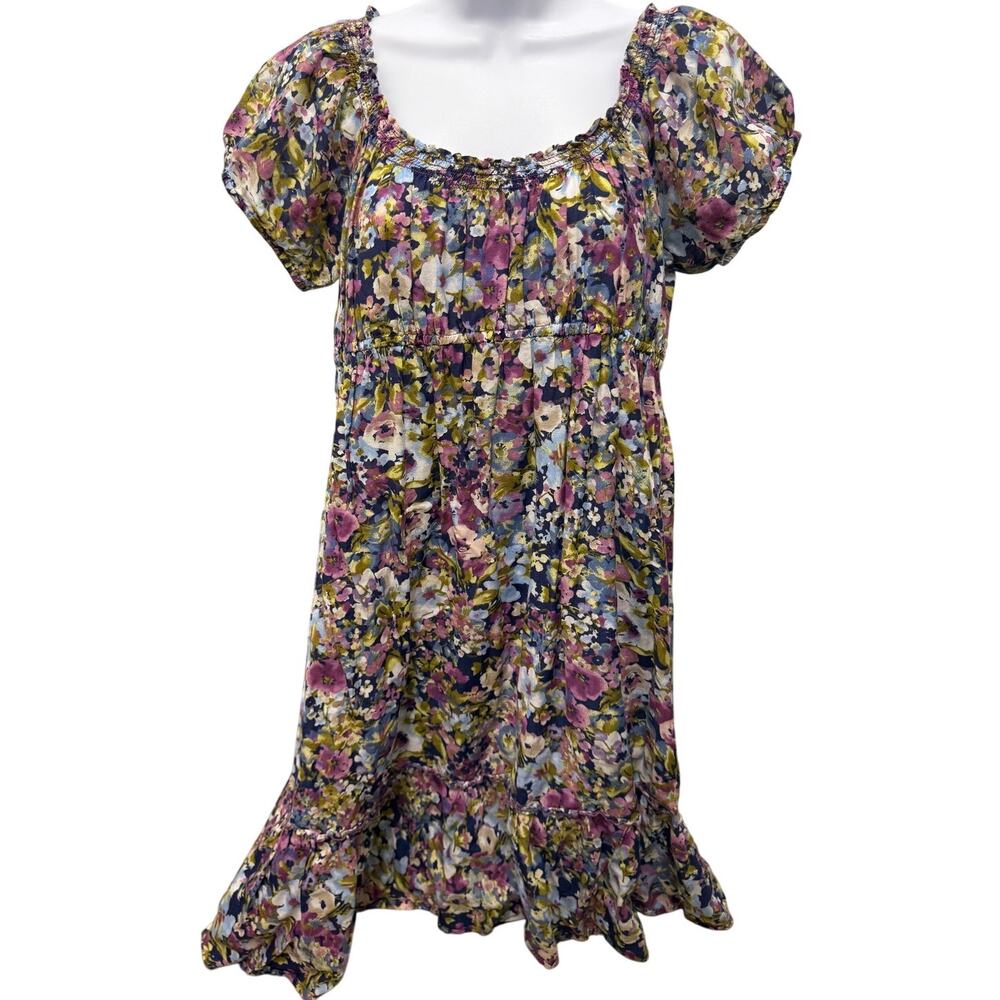 Ann Taylor LOFT Dress Womens SZ 8 Spring Bloom Swing Floral Print short sleeve